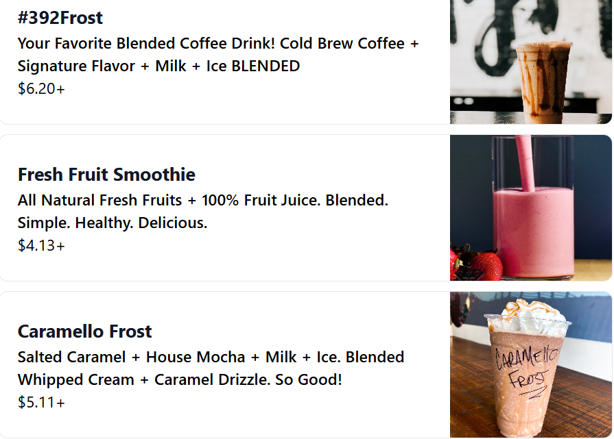 392Caffe smoothie blender bar beverages