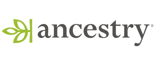 ancestry logo with a green family tree turned sideways on one side