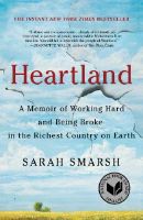 The Heartland book cover with a blue sky and clouds over a field with a couple of trees