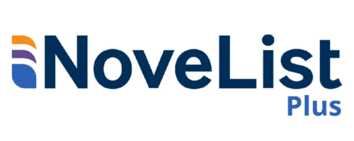 Novelist Plus logo with blue, purple and orange shapes