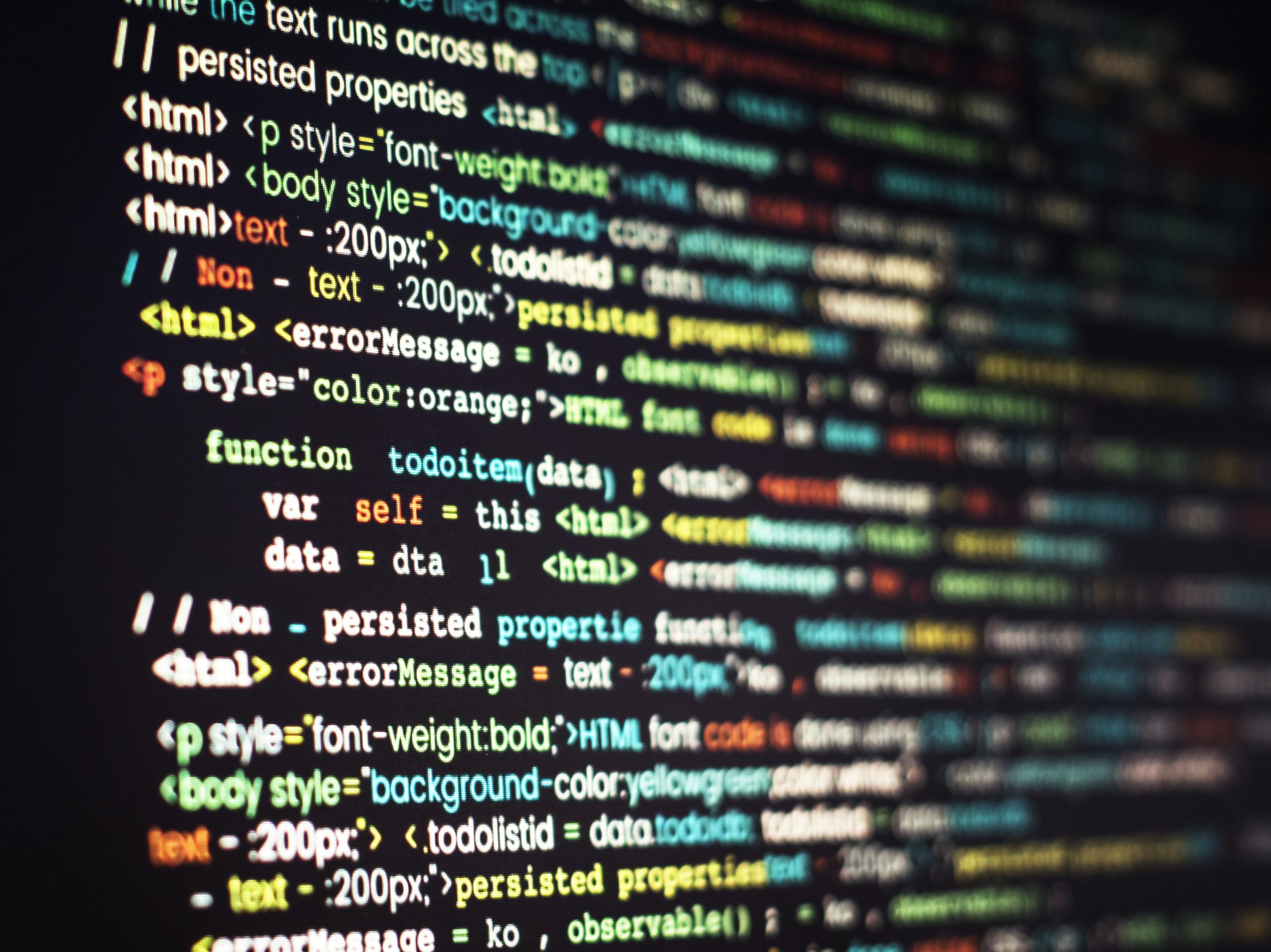 computer programming on a computer screen